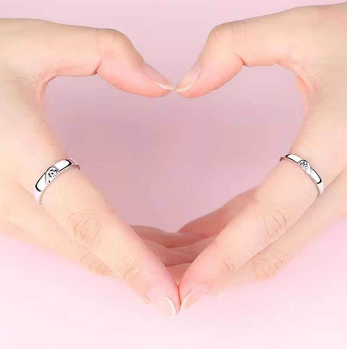 Adjustable Couple Rings with Open Band Design, Set of Two