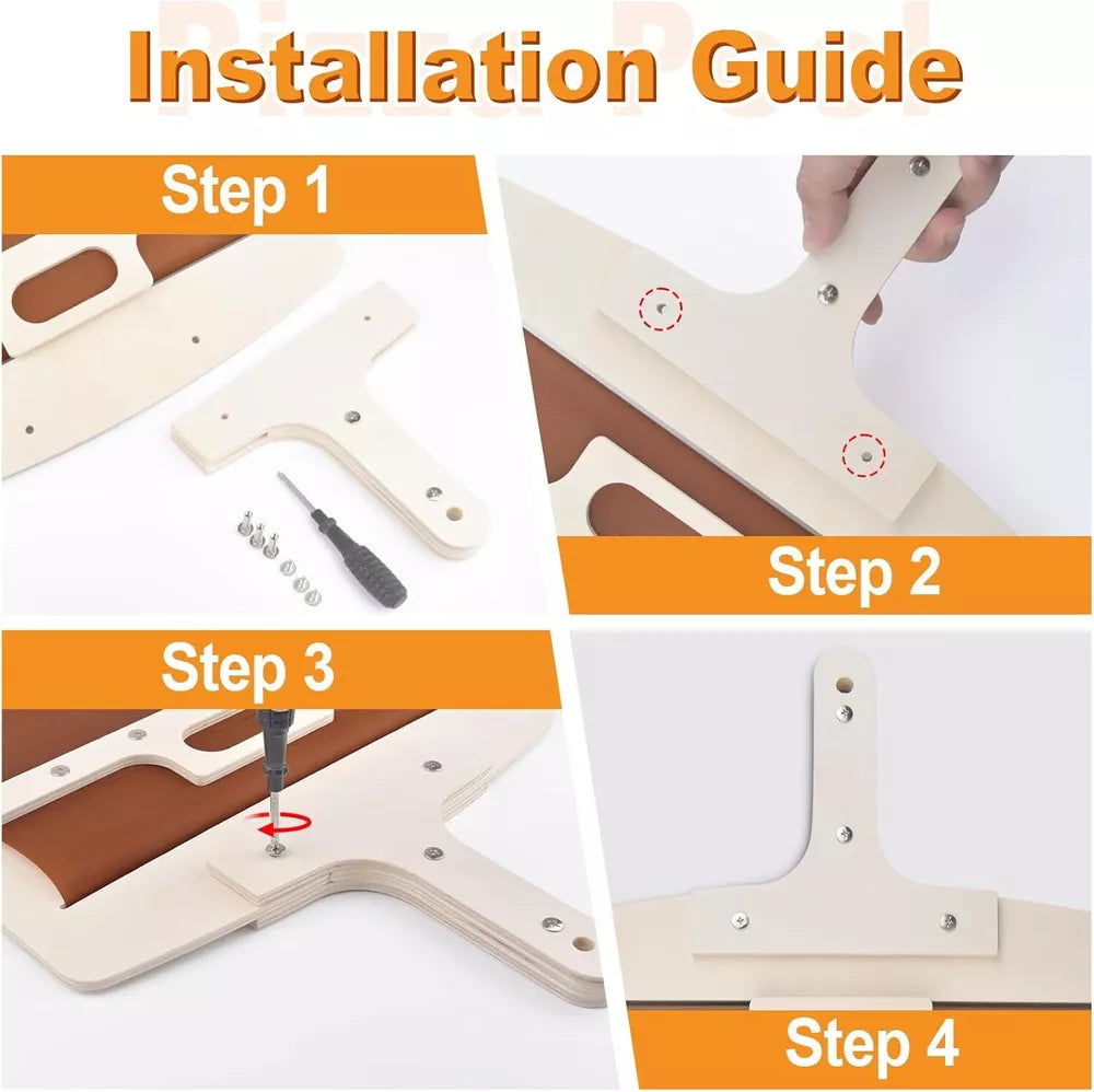 Wooden Pizza Peel with 14x16in Surface and 10in Handle