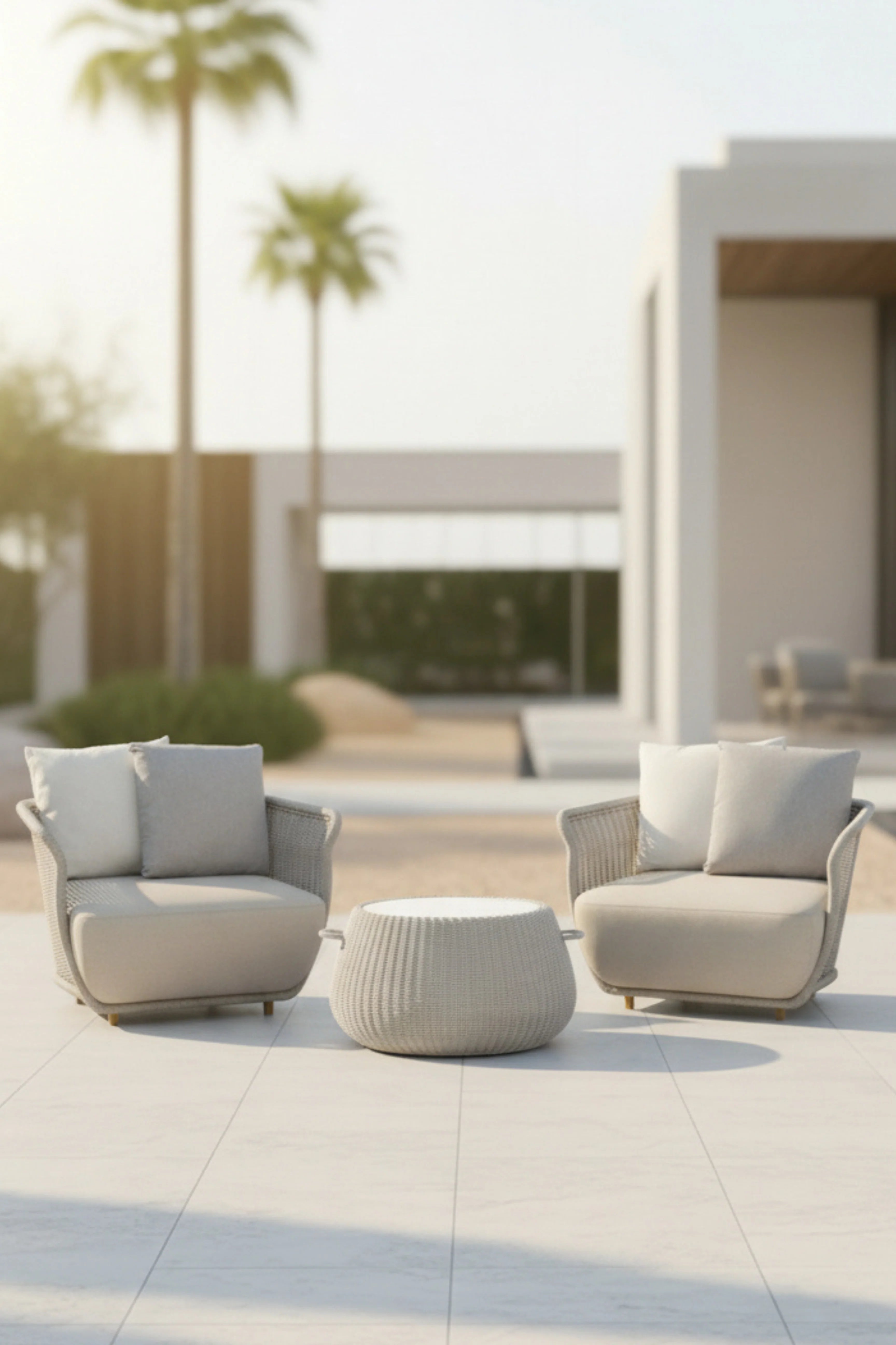 Modern Outdoor Lounge Set 2-Seater, Patio Seating