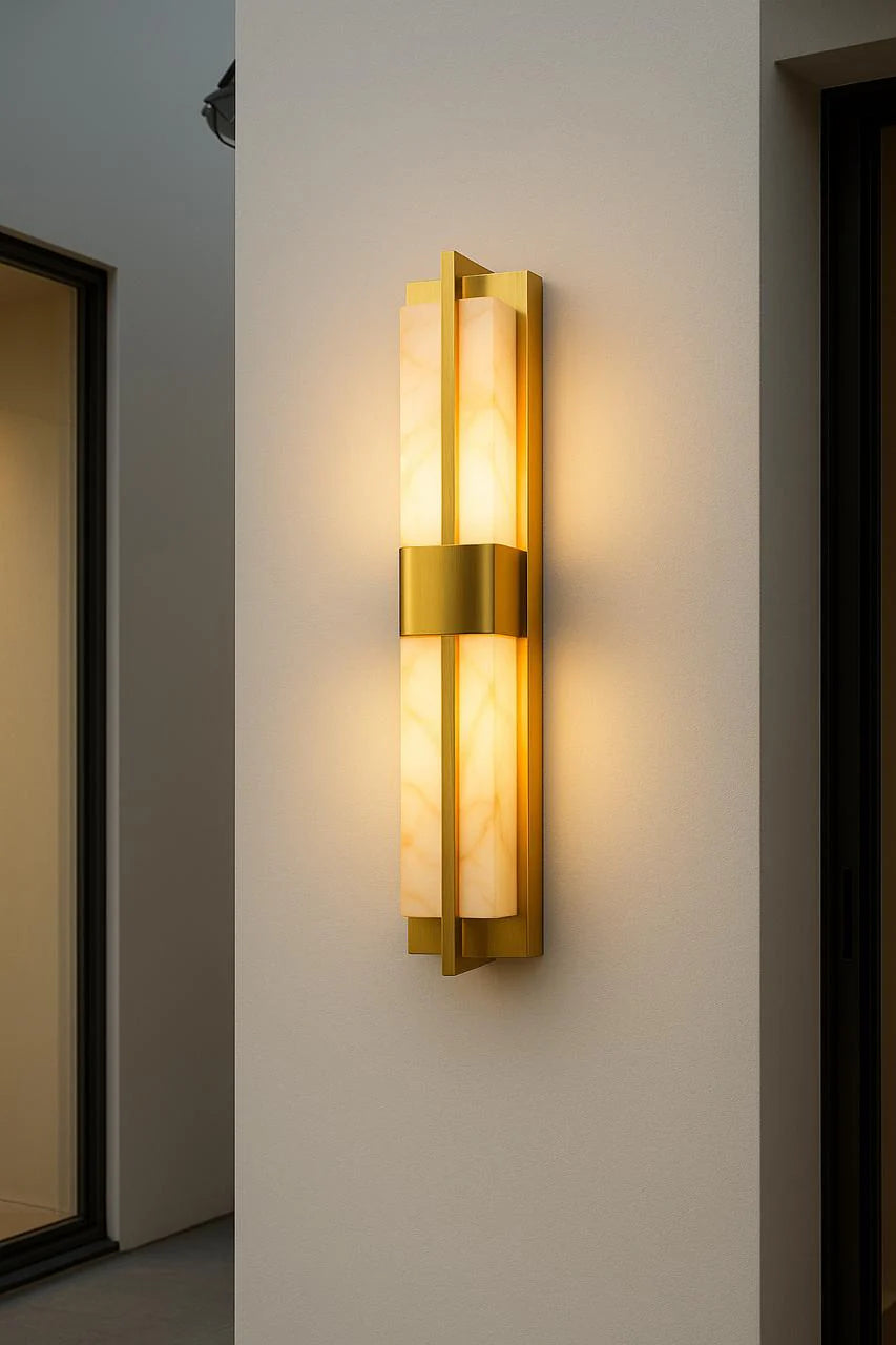 Modern Wall Light Vertical Design, Opal Finish, Indoor Lighting