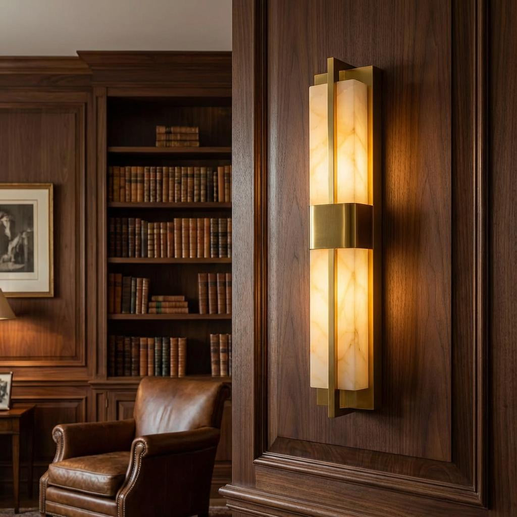 Modern Wall Light Vertical Design, Opal Finish, Indoor Lighting