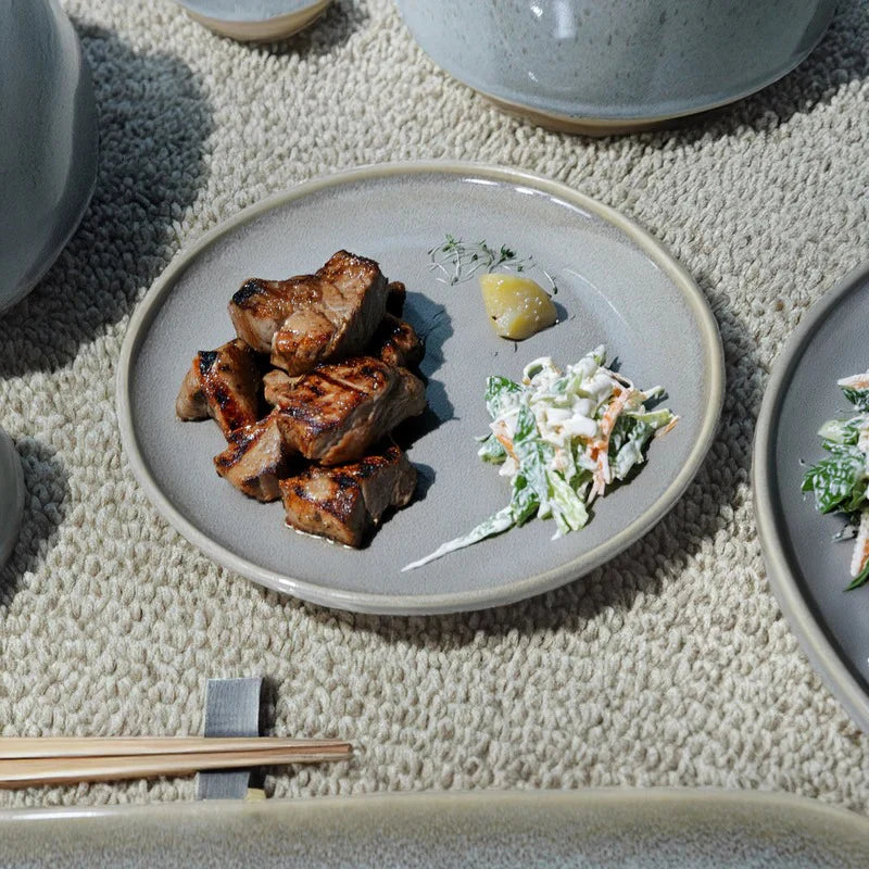 Grey Dining Set 43-Piece, Complete Tableware