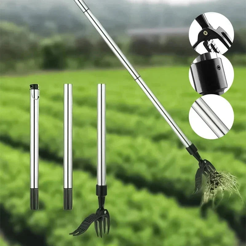Standing Weed Puller with Foot Pedal Operation and Detachable Handle