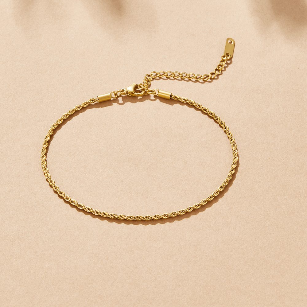 Calla Gold Twisted Chain Anklet - Beautiful Earth Boutique