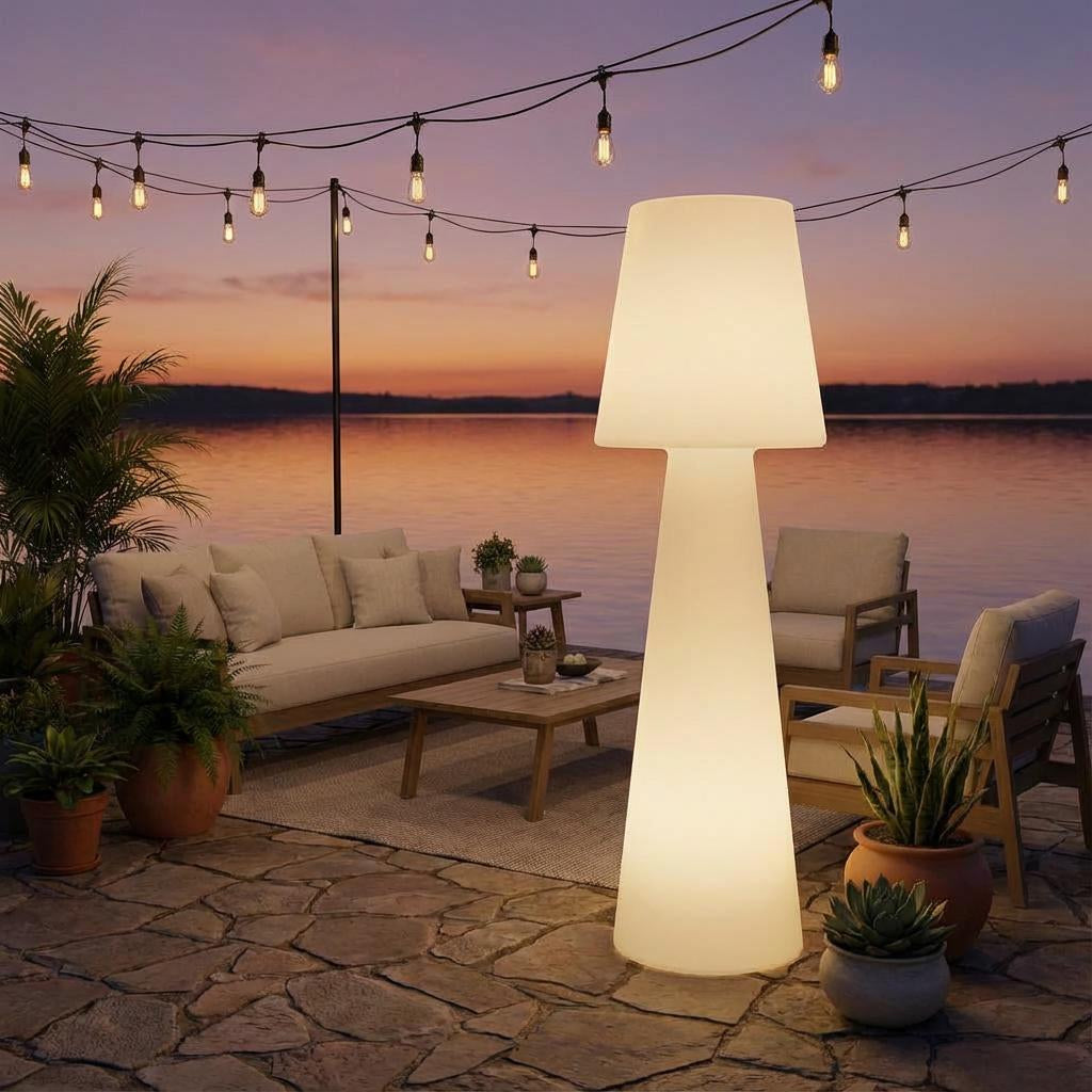 Outdoor Lamp Modern Conical Design, Cordless, Patio Lighting