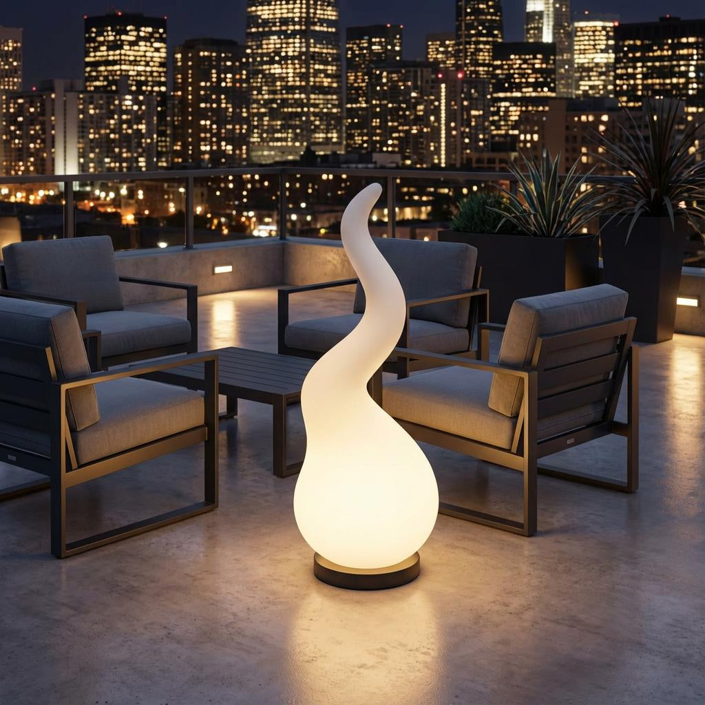 Sculptural Outdoor Lamp Irregular Form, Patio Lighting