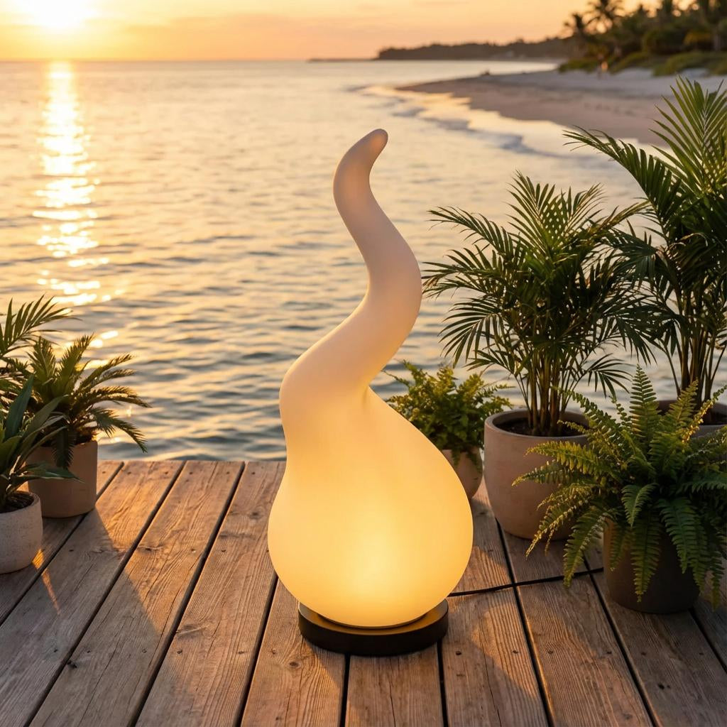 Sculptural Outdoor Lamp Irregular Form, Patio Lighting