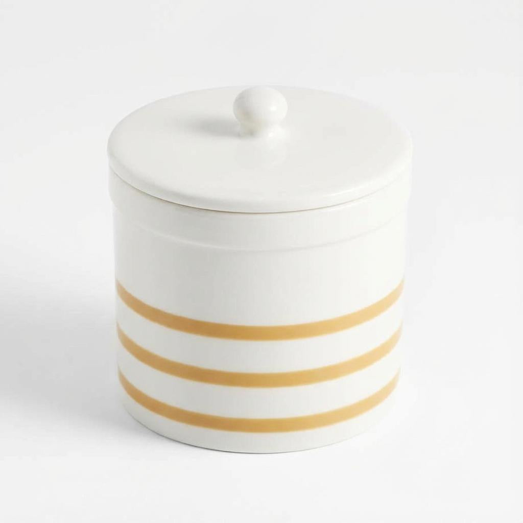 Striped Small Canister Stoneware, Airtight Storage