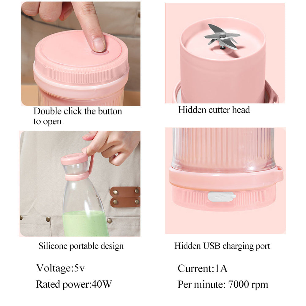 Portable Rechargeable Blender with Detachable Container and Magnetic Charging