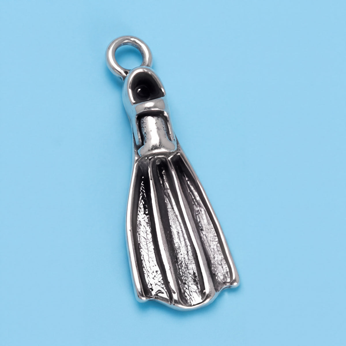 Sterling Silver Divers Fin Charm with Jump Ring for Bracelets