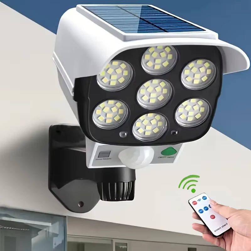 Solar Motion Sensor Floodlight with 77 LED and Wireless Remote, 2000 Lumens