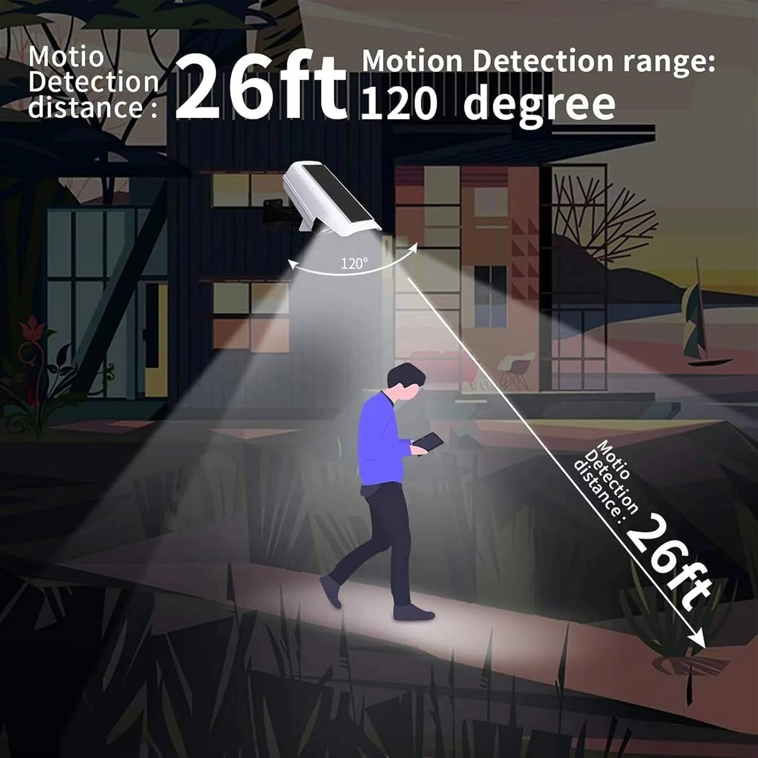 Solar Motion Sensor Floodlight with 77 LED and Wireless Remote, 2000 Lumens