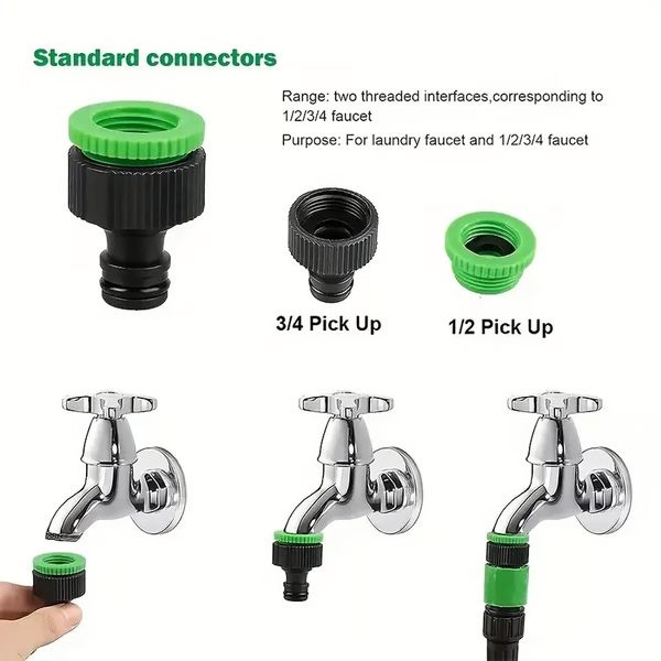 Expandable Garden Hose with Double-Layer Latex Core and Multi-Pattern Spray Nozzle