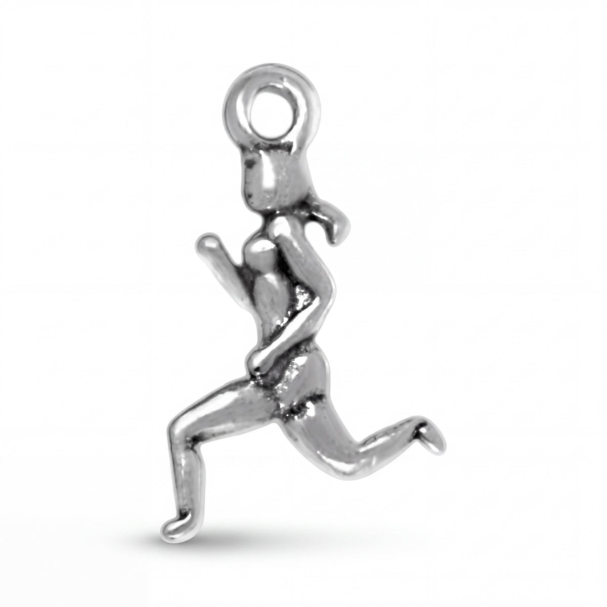Sterling Silver Female Runner Charm for Bracelets and Necklaces