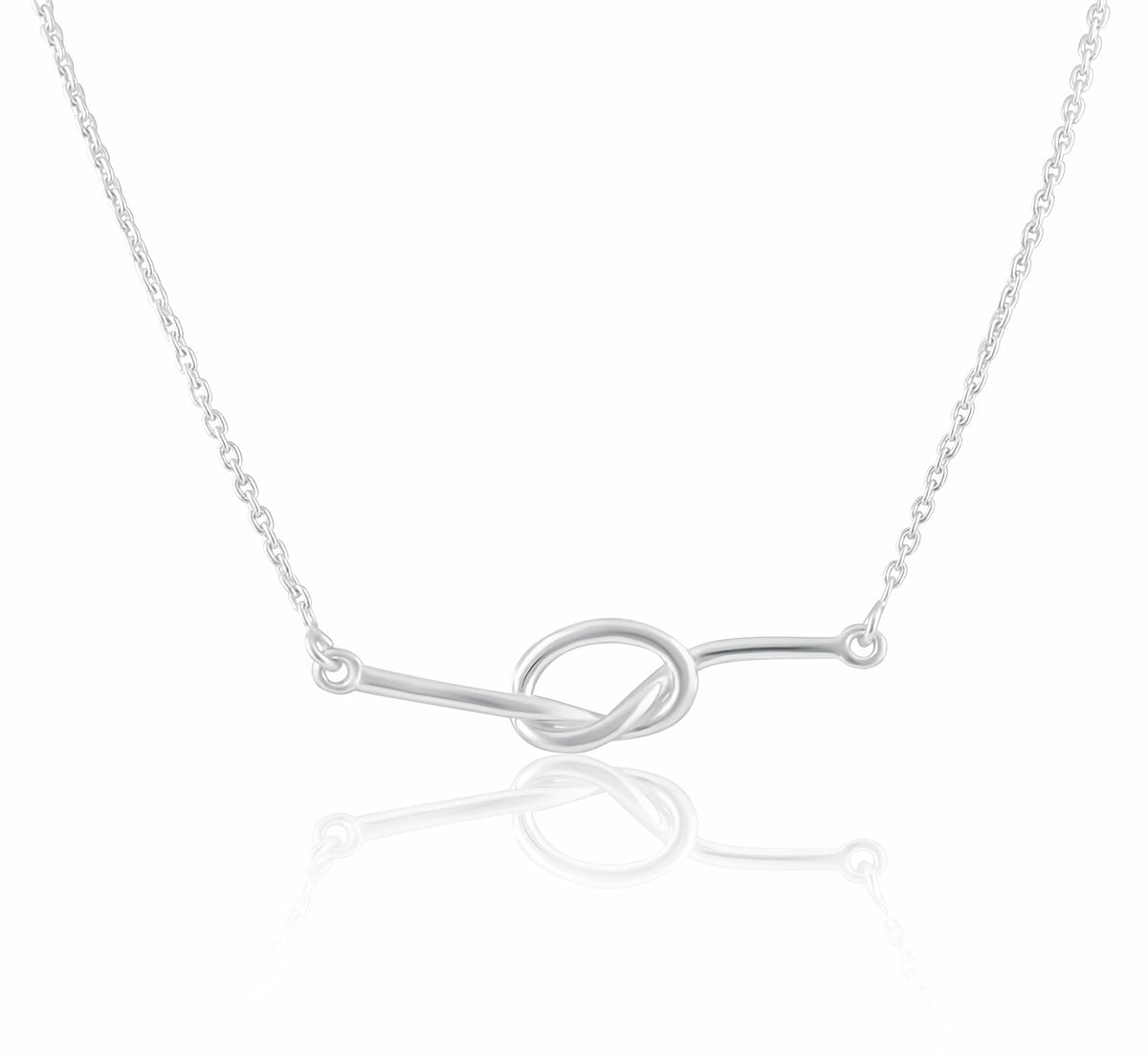 Sterling Silver 925 Sterling Silver Women's Love Knot Necklace Silver Girls Knot Charm Necklace
