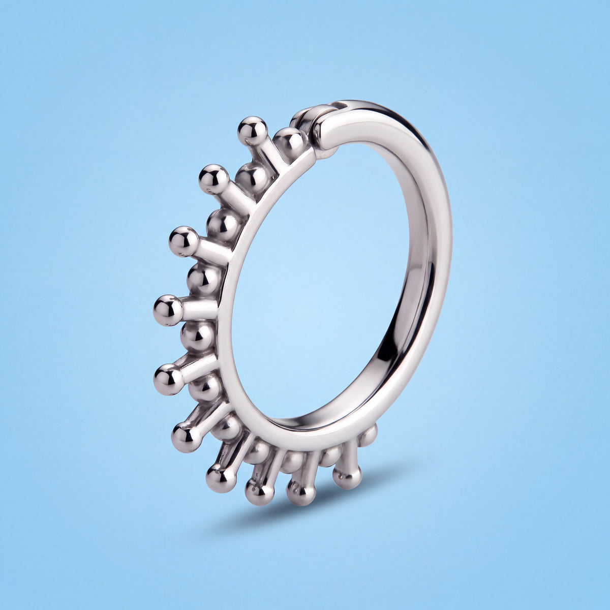 16G Hinged Segment Ring with Click-Close Mechanism, 8mm Inner Diameter