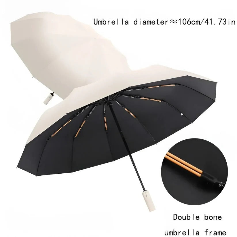 Compact Umbrella with Reinforced Frame and UV-Blocking Canopy