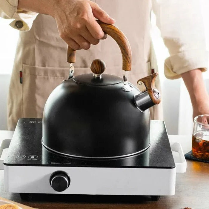 Stovetop Kettle with Automatic Whistle Alert and Insulated Handle, Multi-Cooktop Compatible