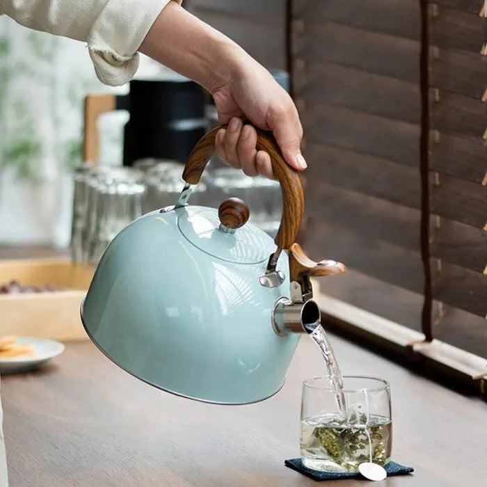 Stovetop Kettle with Automatic Whistle Alert and Insulated Handle, Multi-Cooktop Compatible
