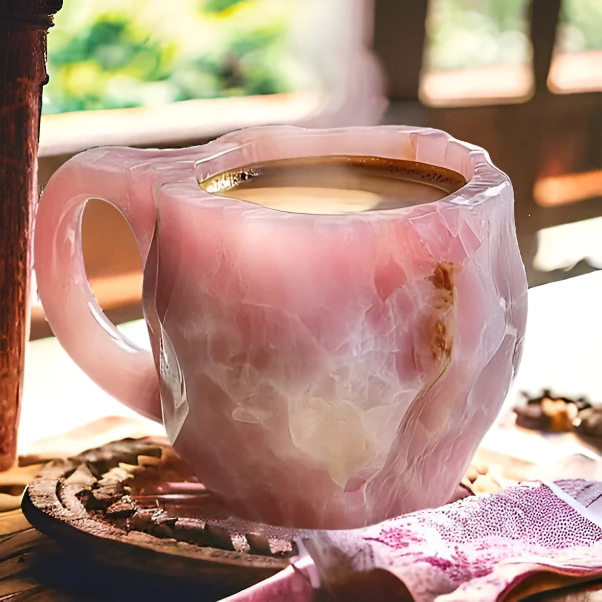 Faceted Crystal Coffee Mug with Geometric Design and Heat Retention