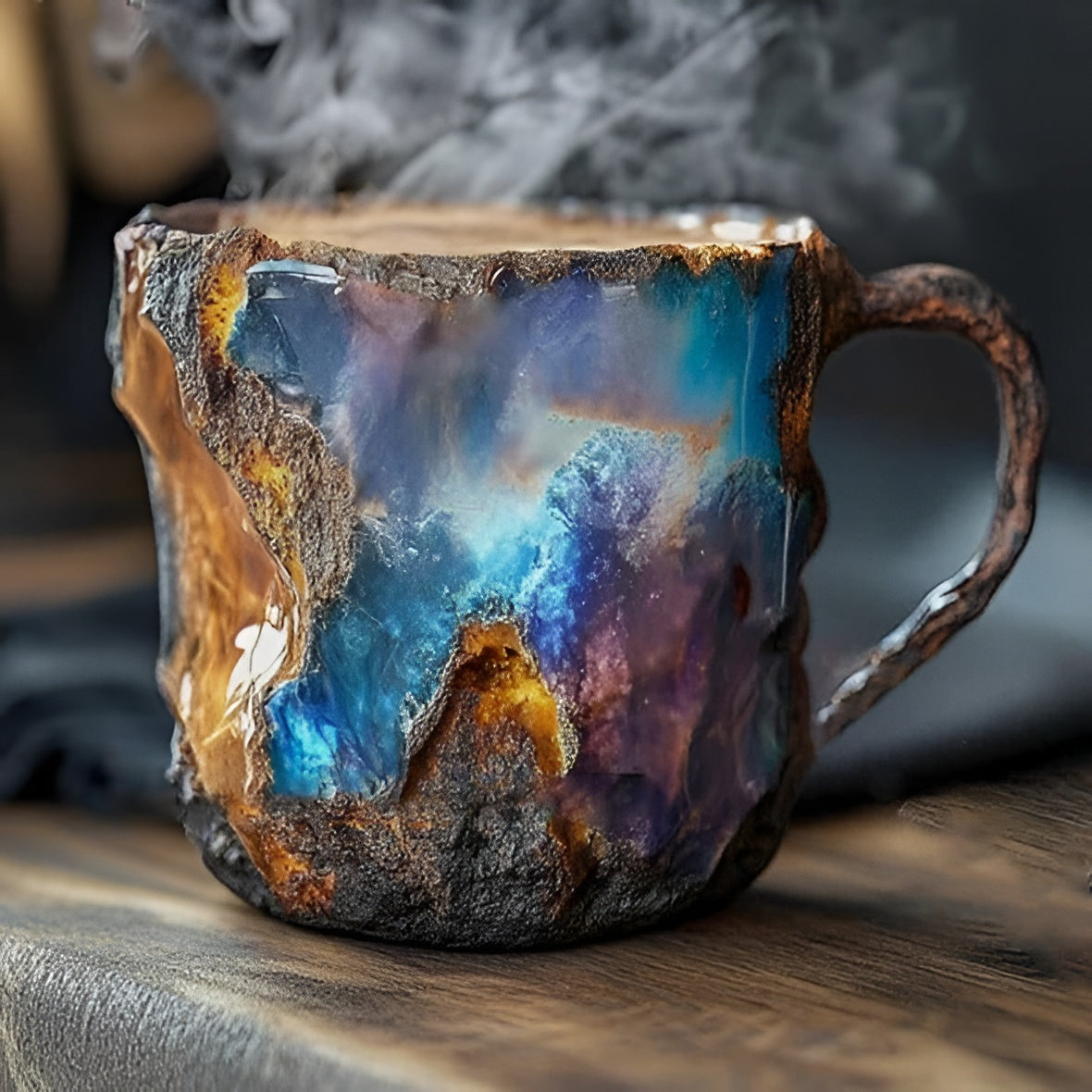 Faceted Crystal Coffee Mug with Geometric Design and Heat Retention