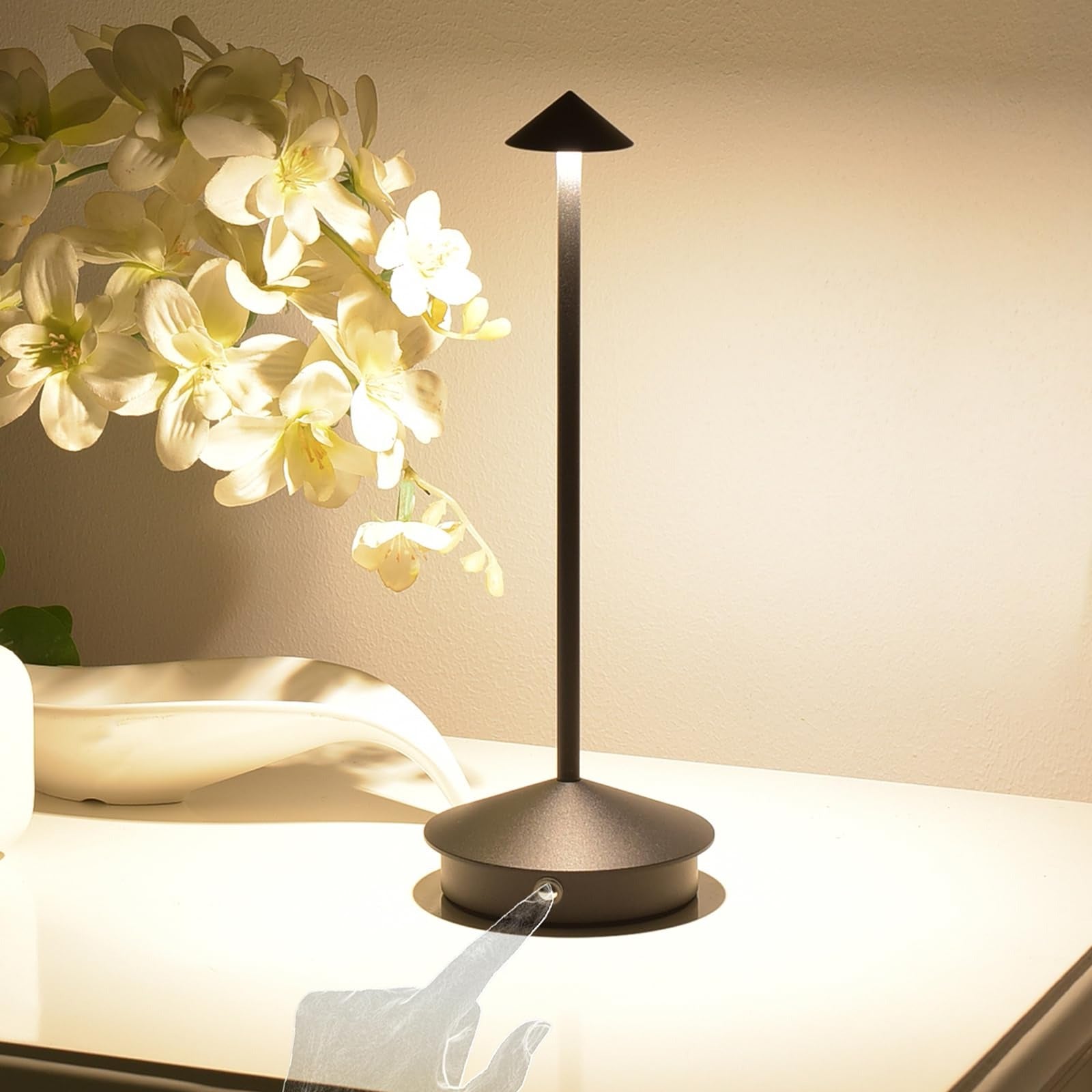 Touch Control LED Desk Lamp with Three Color Temperatures and Rechargeable Battery