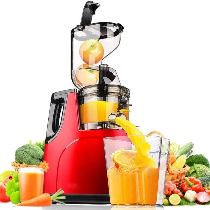 Screw Press Juicer with Wide Feed Chute and Integrated Filtration, DC Motor