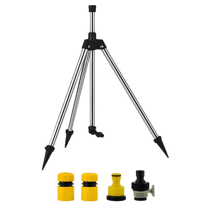 Rotating Tripod Sprinkler with Dual-Spray Pattern and Adjustable Height