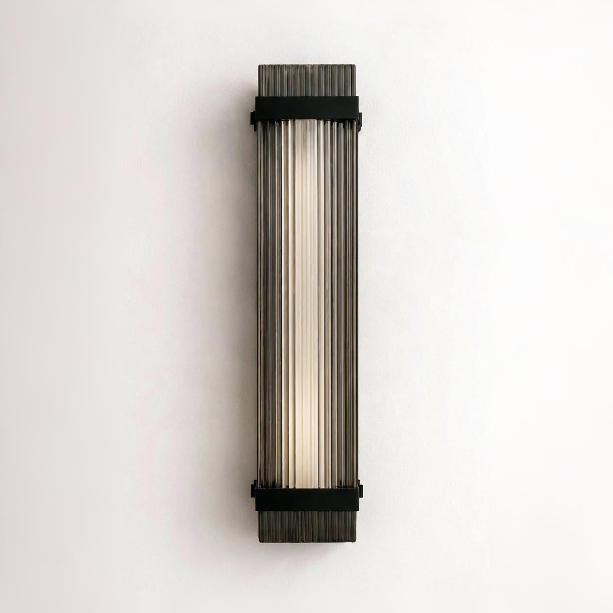 Ribbed Glass Wall Light, Soft Ambient Glow, Indoor Use