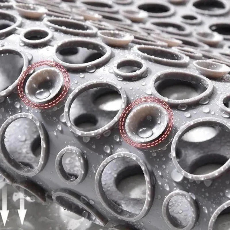 Non-Slip Shower Mat with Textured Surface and Perforated Drainage, Foldable