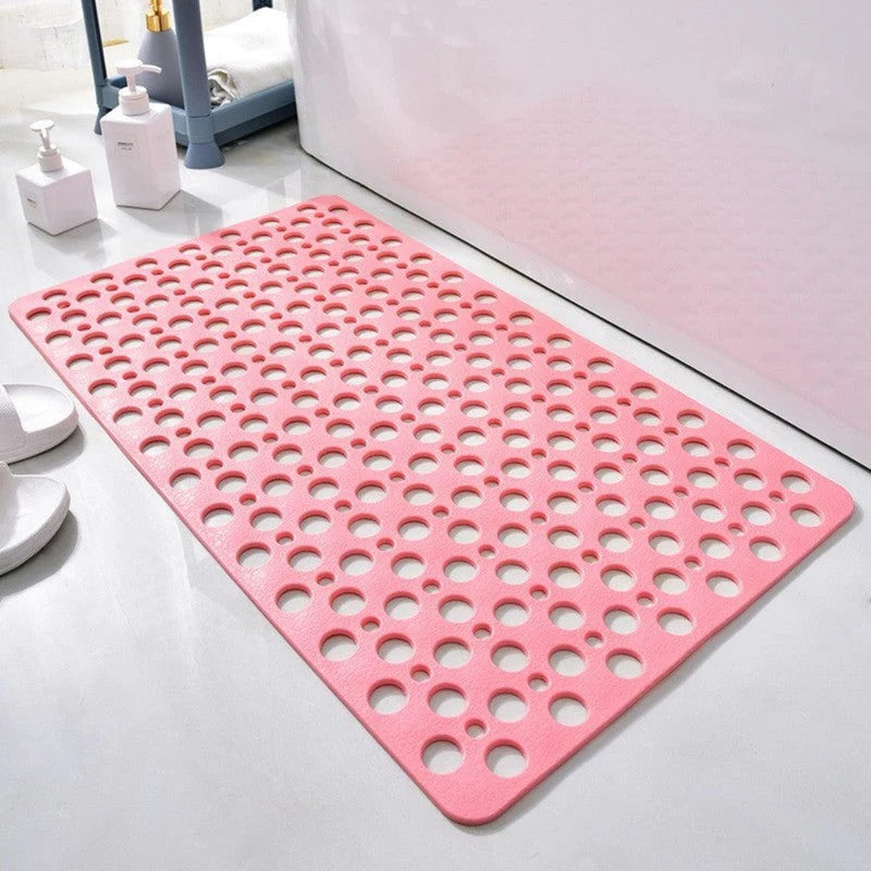 Non-Slip Shower Mat with Textured Surface and Perforated Drainage, Foldable