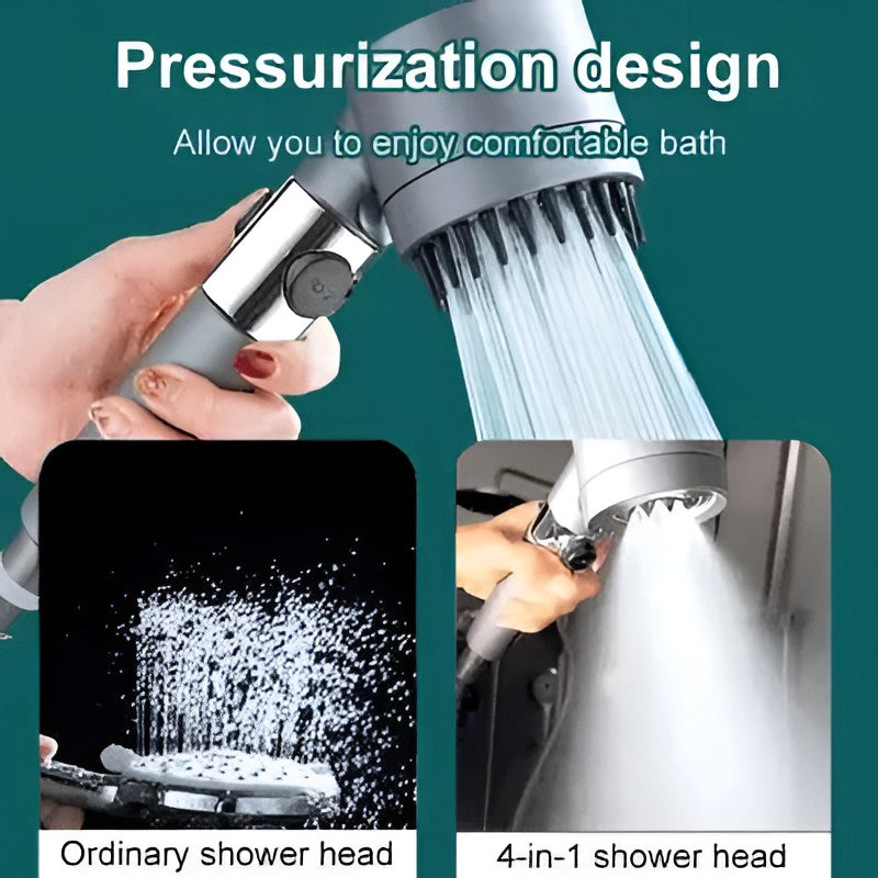Micro-Hole Showerhead with Nine-Stage Filtration and Flow Control Button