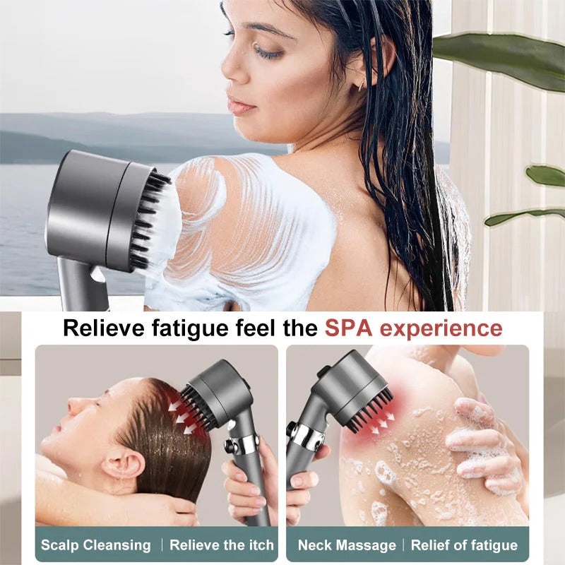 Micro-Hole Showerhead with Nine-Stage Filtration and Flow Control Button