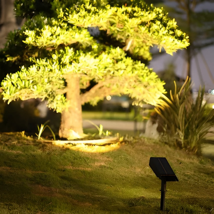 Solar Spot Light with Adjustable Zoom Lens and RGB Color Modes, IP65 Weather Sealed