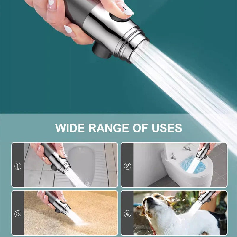 Micro-Hole Showerhead with Nine-Stage Filtration and Flow Control Button
