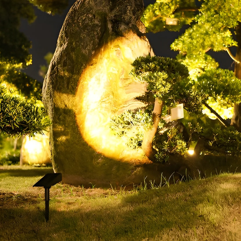 Solar Spot Light with Adjustable Zoom Lens and RGB Color Modes, IP65 Weather Sealed