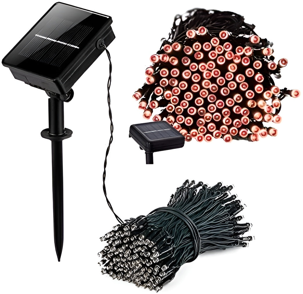 Solar-Powered LED Fairy Lights with 100 LEDs and Automatic Light Sensor, 17-Meter Strand