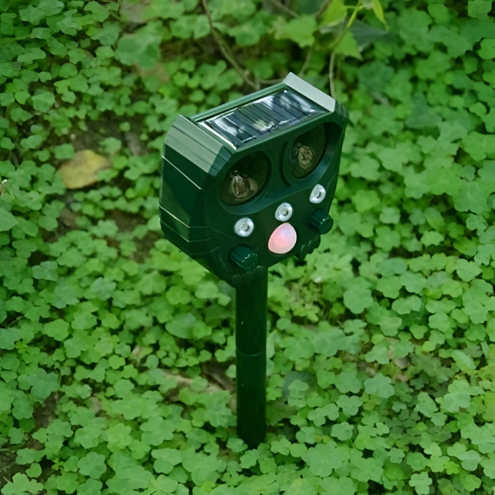 Motion-Activated Ultrasonic Snake Repeller with Solar Power and USB Charging