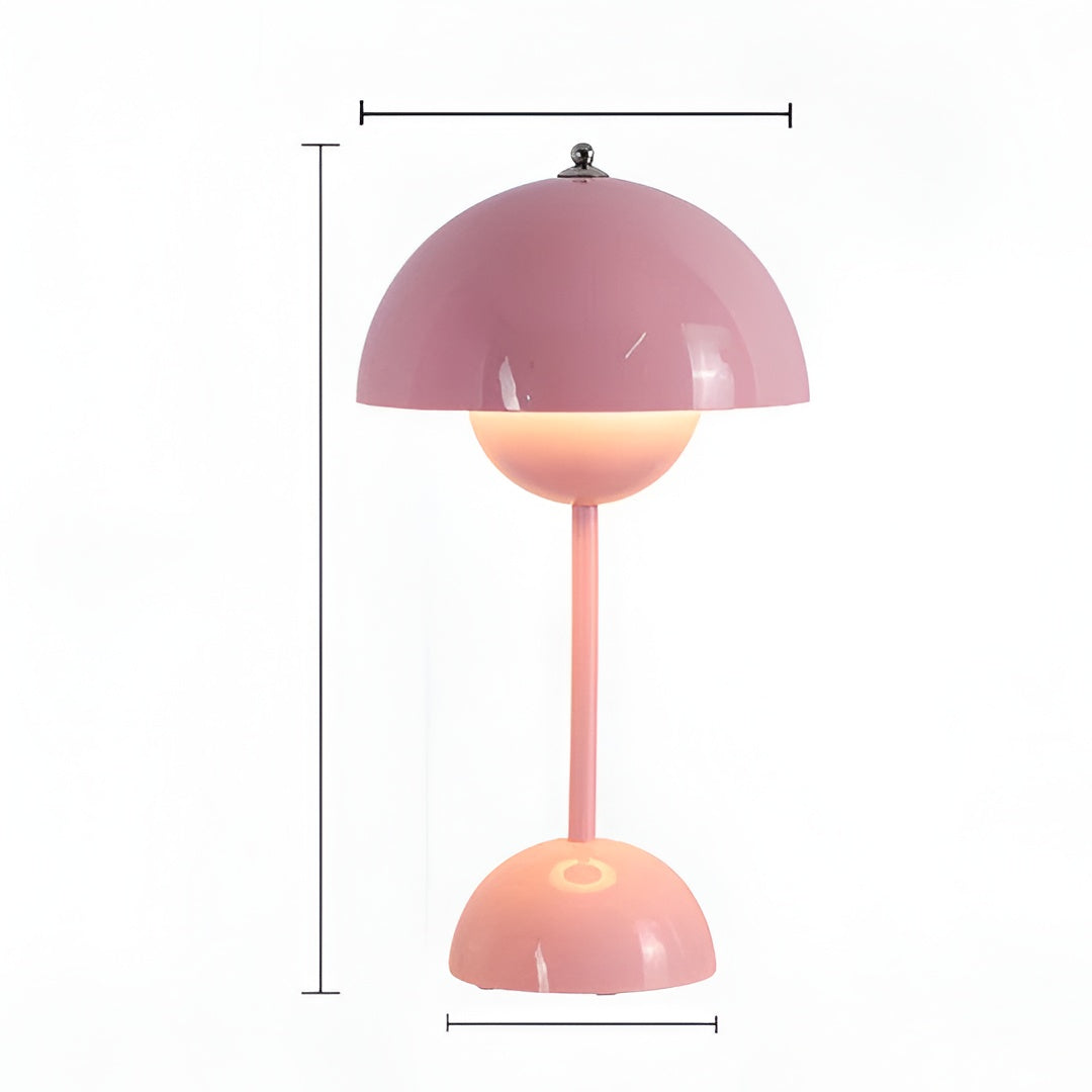 Mushroom Table Lamp with Touch Control and Rechargeable Battery, Five Colors