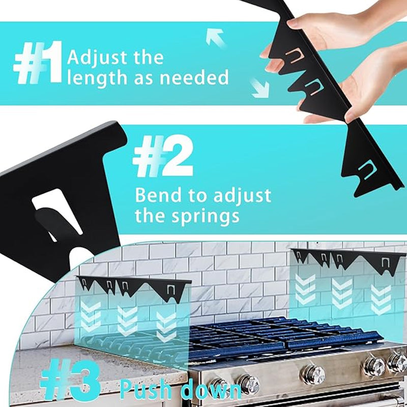 Adjustable Stainless Steel Stove Gap Cover with Telescoping Design, Dishwasher Safe