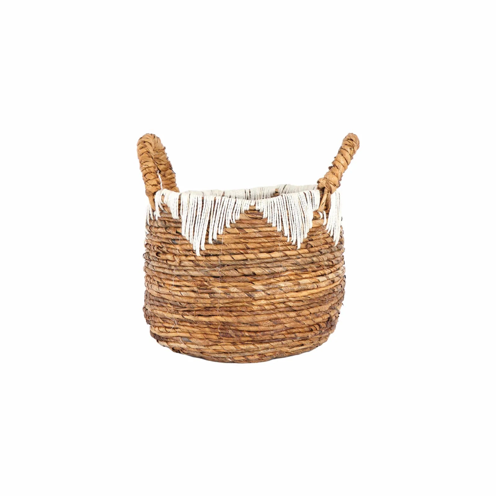 Fiber Woven Basket 35 cm, Round Storage, Bathroom Organizer