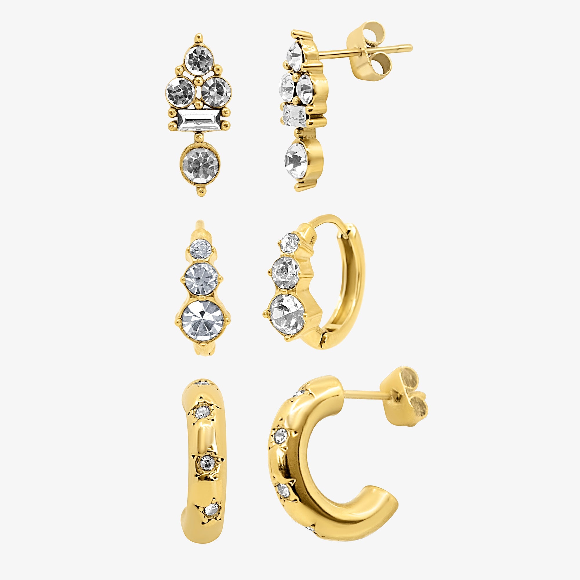 Kiss of Sparkle 3 Piece Earring Set - EVRYJEWELS