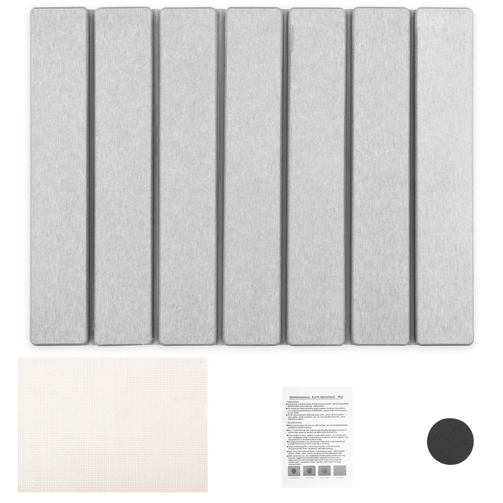 Dish Drying Mat with Diatomite Stone Absorption and Foldable Design, Nonslip Backing