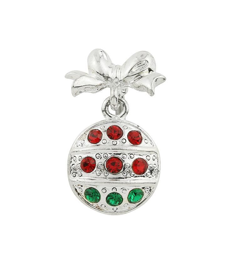 Ornament CZ Dangle Stainless Steel Belly Button Ring by Urban Body Jewelry
