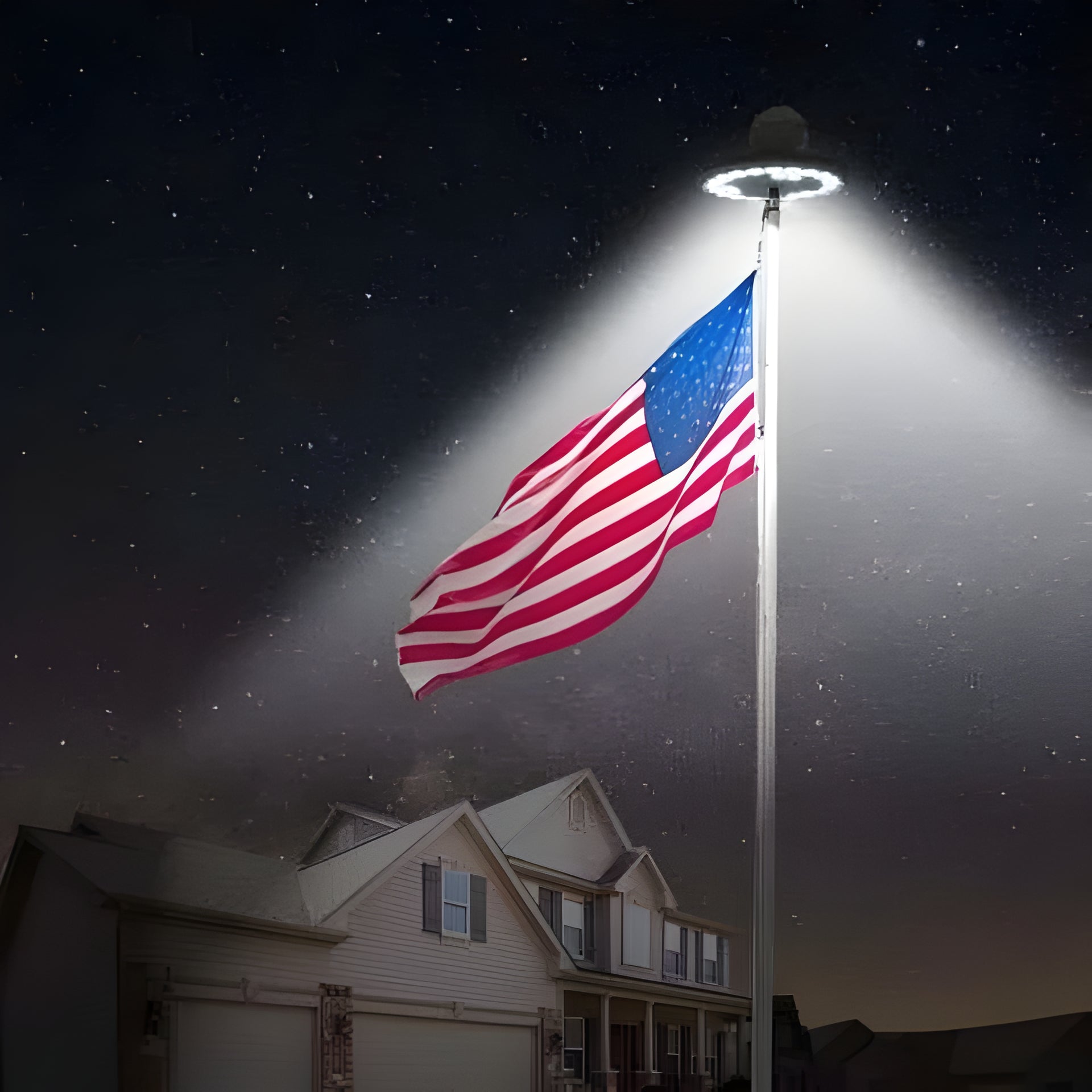 Solar Flagpole Light with 26 LED Panel and Automatic Dusk Activation, 12 Hour Runtime