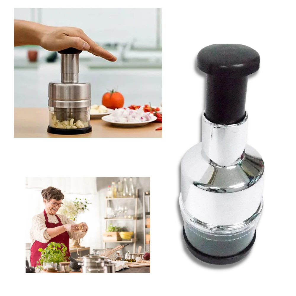 Manual Vegetable Chopper with Stainless Steel Blades and PP Plastic Housing