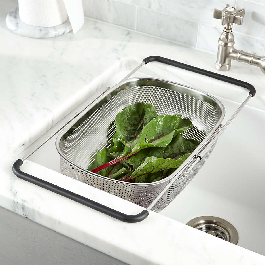 Over-The-Sink Mesh Colander Rectangular, Sink Draining
