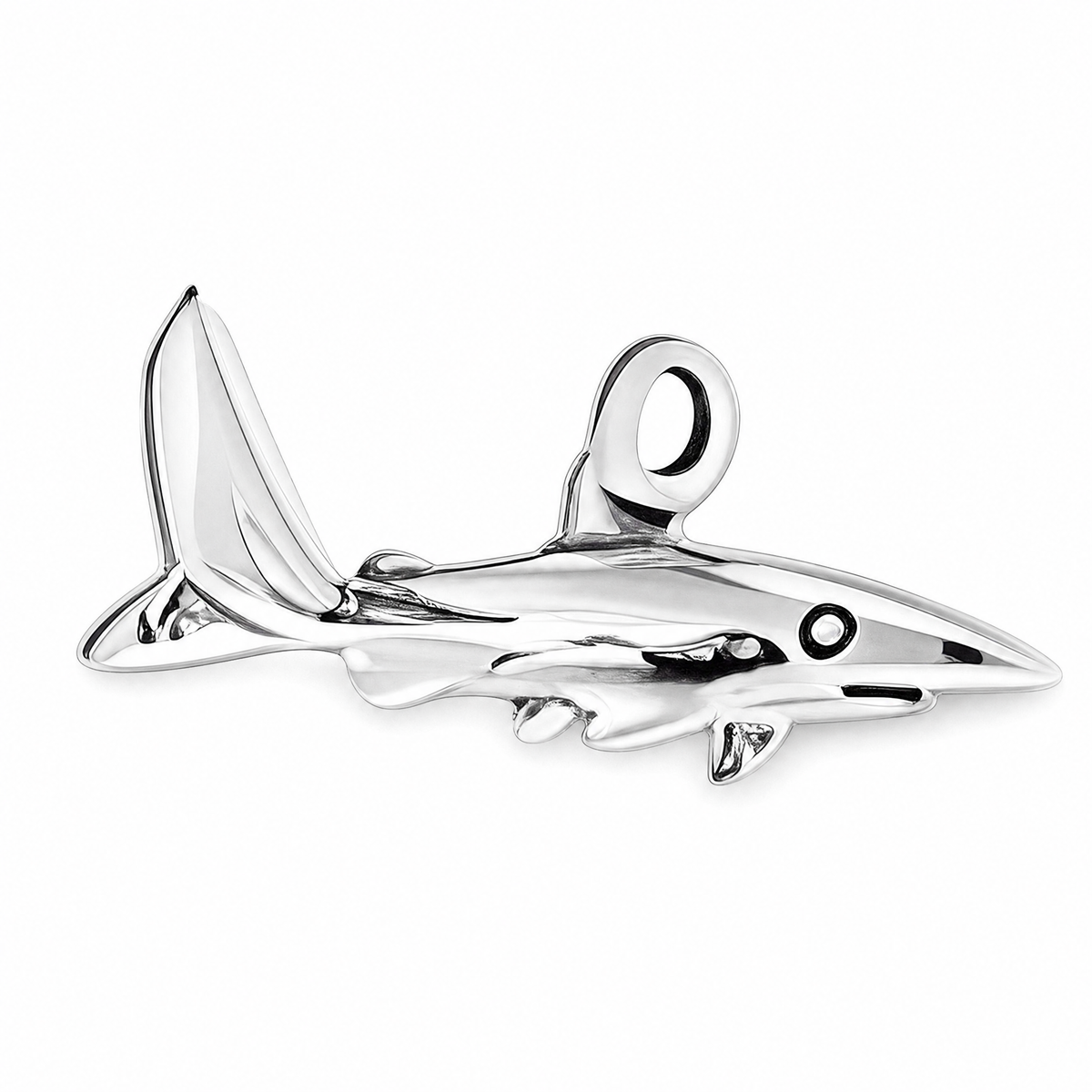 Sterling Silver Shark Charm for Bracelets and Necklaces
