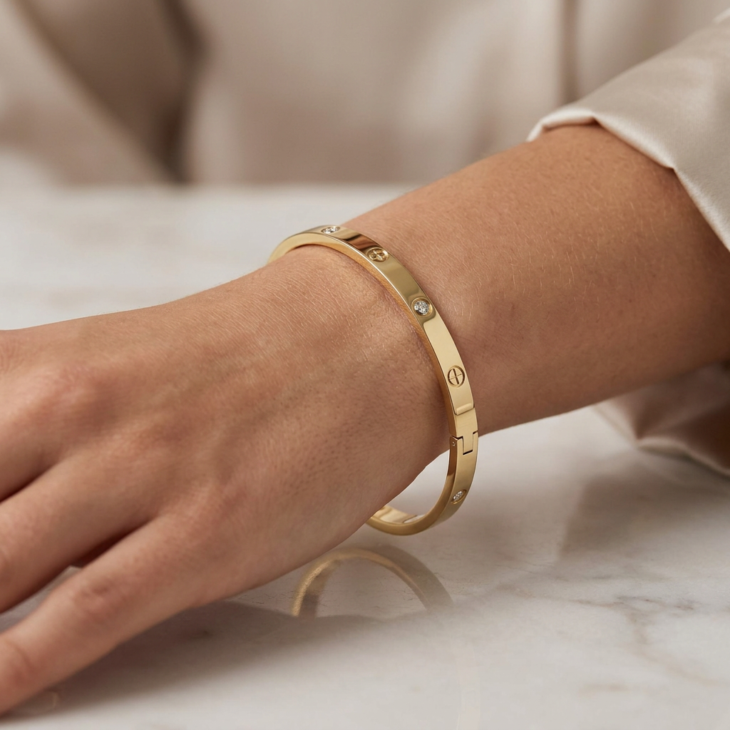Glossy Rounded Bangle Bracelet for Everyday Wear and Stacking