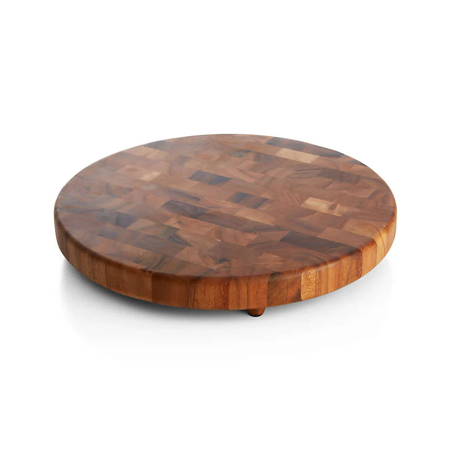 Round End-Grain Cutting Board Acacia, Chopping & Serving